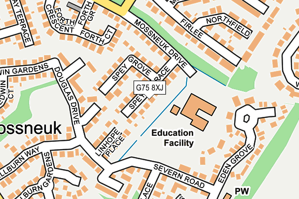 G75 8XJ map - OS OpenMap – Local (Ordnance Survey)