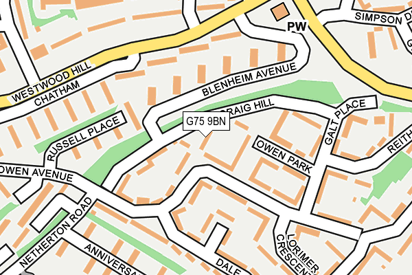 G75 9BN map - OS OpenMap – Local (Ordnance Survey) G75 9BN map - OS OpenMap – Local (Ordnance Survey)