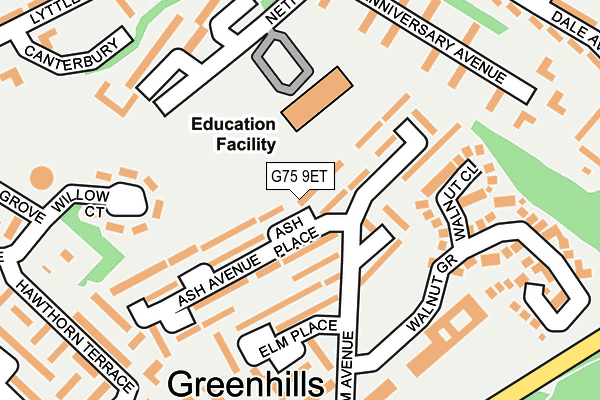G75 9ET map - OS OpenMap – Local (Ordnance Survey) G75 9ET map - OS OpenMap – Local (Ordnance Survey)