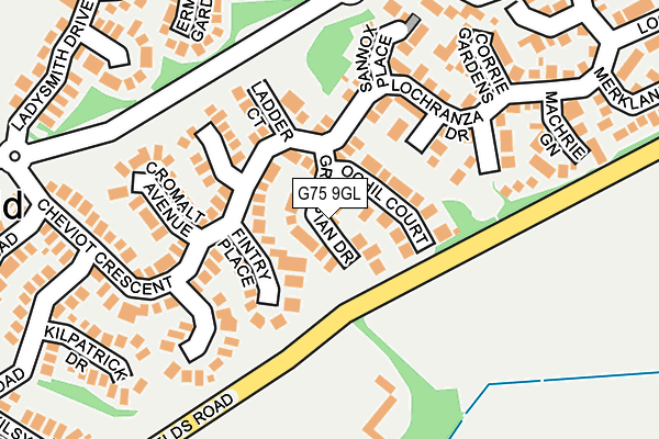 G75 9GL map - OS OpenMap – Local (Ordnance Survey) G75 9GL map - OS OpenMap – Local (Ordnance Survey)