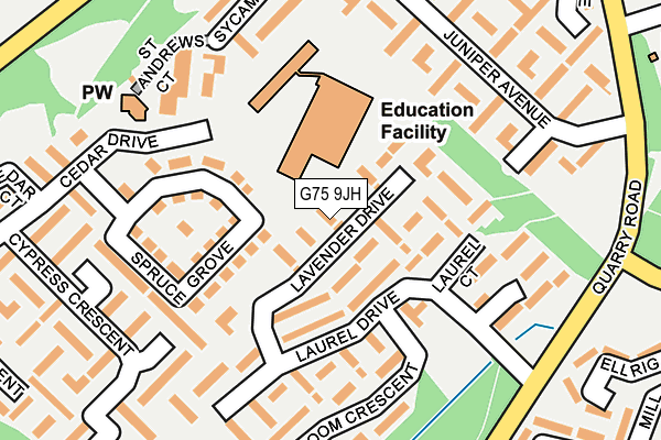 G75 9JH map - OS OpenMap – Local (Ordnance Survey) G75 9JH map - OS OpenMap – Local (Ordnance Survey)