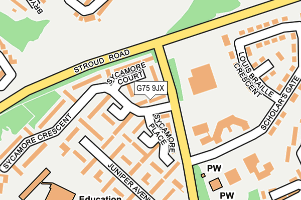 G75 9JX map - OS OpenMap – Local (Ordnance Survey) G75 9JX map - OS OpenMap – Local (Ordnance Survey)