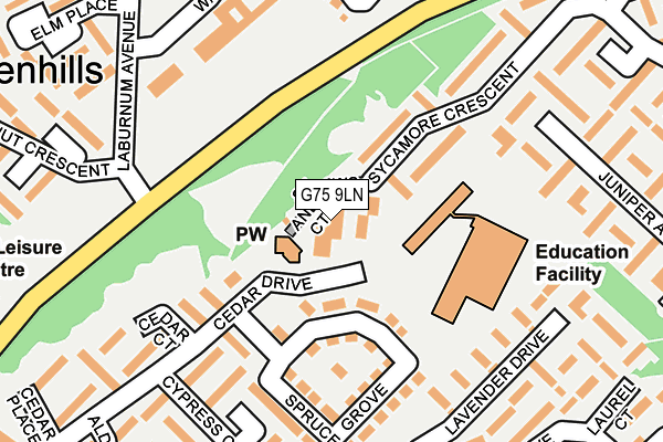 G75 9LN map - OS OpenMap – Local (Ordnance Survey) G75 9LN map - OS OpenMap – Local (Ordnance Survey)