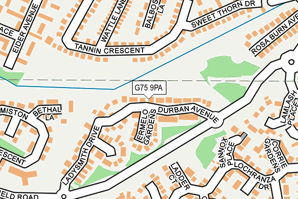 G75 9PA map - OS OpenMap – Local (Ordnance Survey) G75 9PA map - OS OpenMap – Local (Ordnance Survey)