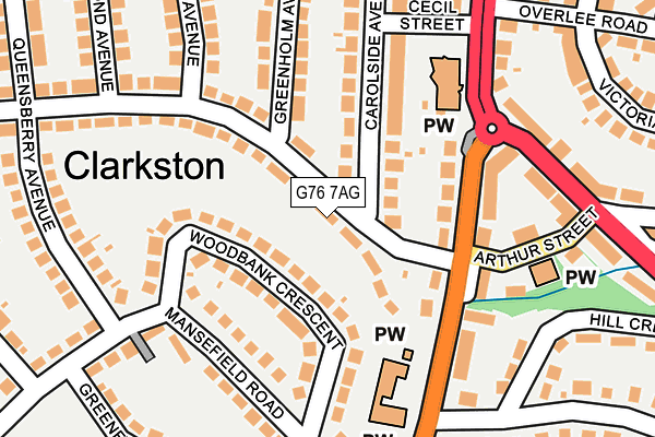 G76 7AG map - OS OpenMap – Local (Ordnance Survey)