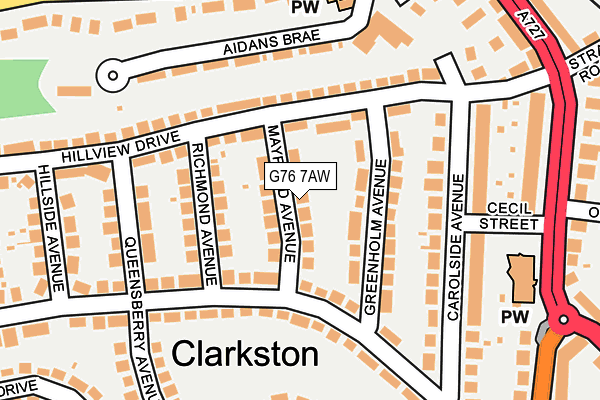 G76 7AW map - OS OpenMap – Local (Ordnance Survey) G76 7AW map - OS OpenMap – Local (Ordnance Survey)