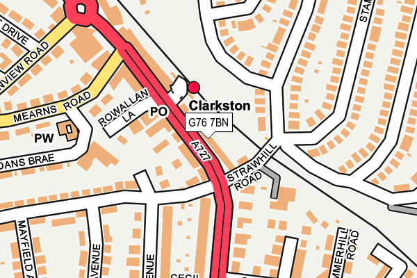 G76 7BN map - OS OpenMap – Local (Ordnance Survey)