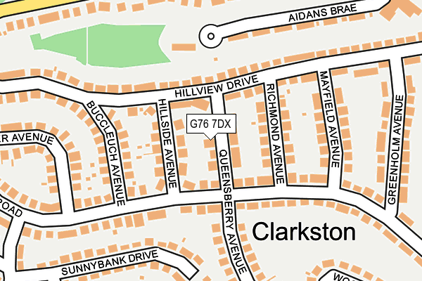 G76 7DX map - OS OpenMap – Local (Ordnance Survey)