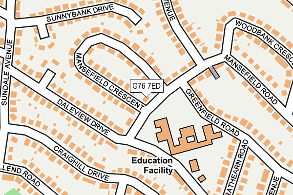 G76 7ED map - OS OpenMap – Local (Ordnance Survey)