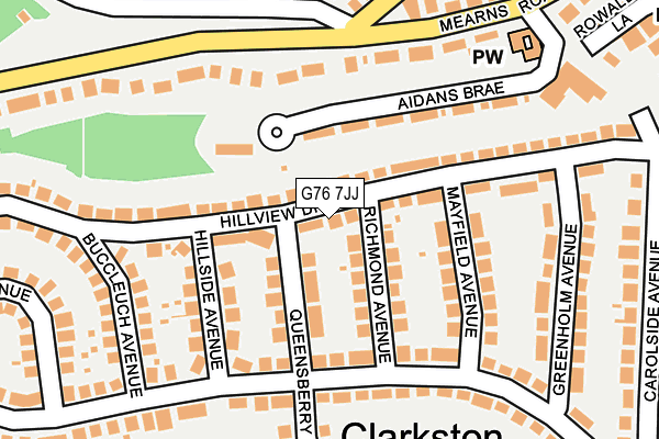 G76 7JJ map - OS OpenMap – Local (Ordnance Survey)