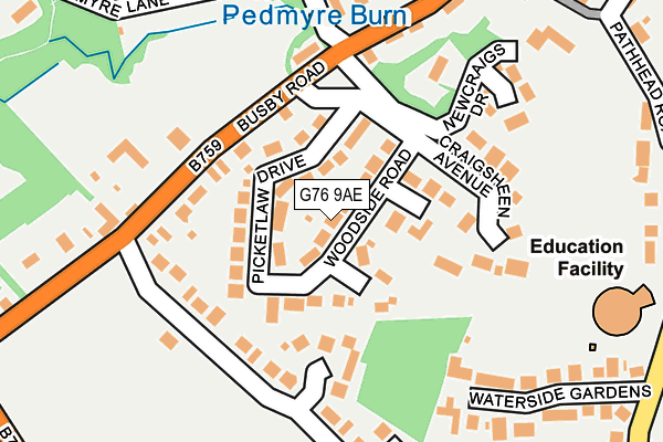 G76 9AE map - OS OpenMap – Local (Ordnance Survey) G76 9AE map - OS OpenMap – Local (Ordnance Survey)