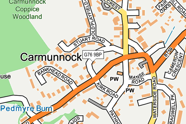 G76 9BP map - OS OpenMap – Local (Ordnance Survey)