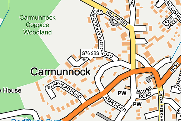 G76 9BS map - OS OpenMap – Local (Ordnance Survey)