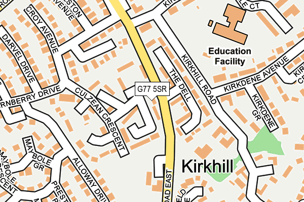G77 5SR map - OS OpenMap – Local (Ordnance Survey) G77 5SR map - OS OpenMap – Local (Ordnance Survey)