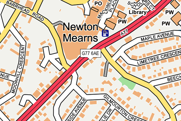 G77 6AE map - OS OpenMap – Local (Ordnance Survey) G77 6AE map - OS OpenMap – Local (Ordnance Survey)