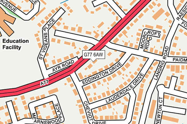 G77 6AW map - OS OpenMap – Local (Ordnance Survey) G77 6AW map - OS OpenMap – Local (Ordnance Survey)