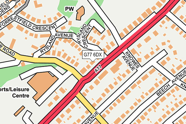 G77 6DX map - OS OpenMap – Local (Ordnance Survey) G77 6DX map - OS OpenMap – Local (Ordnance Survey)