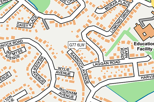 G77 6LW map - OS OpenMap – Local (Ordnance Survey) G77 6LW map - OS OpenMap – Local (Ordnance Survey)