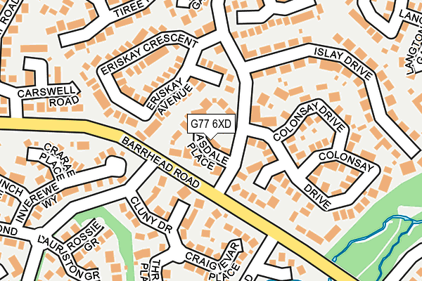 G77 6XD map - OS OpenMap – Local (Ordnance Survey) G77 6XD map - OS OpenMap – Local (Ordnance Survey)
