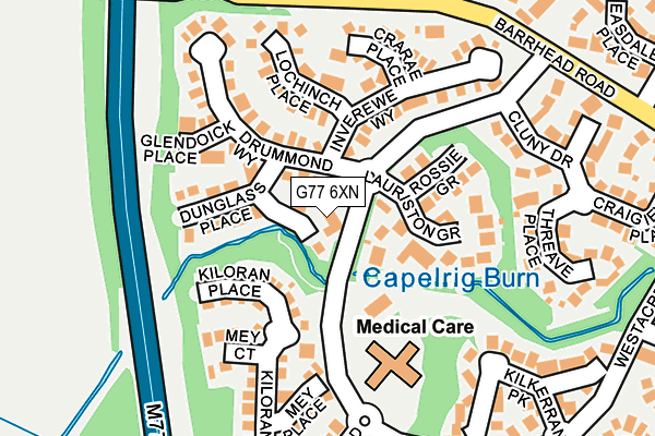 G77 6XN map - OS OpenMap – Local (Ordnance Survey) G77 6XN map - OS OpenMap – Local (Ordnance Survey)