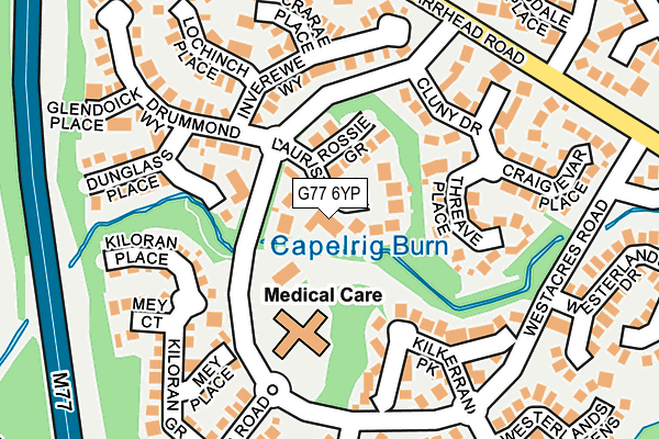 G77 6YP map - OS OpenMap – Local (Ordnance Survey) G77 6YP map - OS OpenMap – Local (Ordnance Survey)