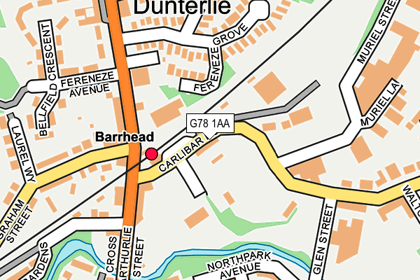 G78 1AA map - OS OpenMap – Local (Ordnance Survey) G78 1AA map - OS OpenMap – Local (Ordnance Survey)
