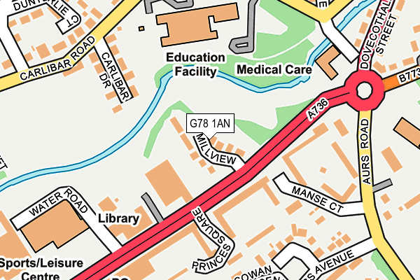 G78 1AN map - OS OpenMap – Local (Ordnance Survey) G78 1AN map - OS OpenMap – Local (Ordnance Survey)