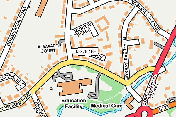 G78 1BE map - OS OpenMap – Local (Ordnance Survey) G78 1BE map - OS OpenMap – Local (Ordnance Survey)