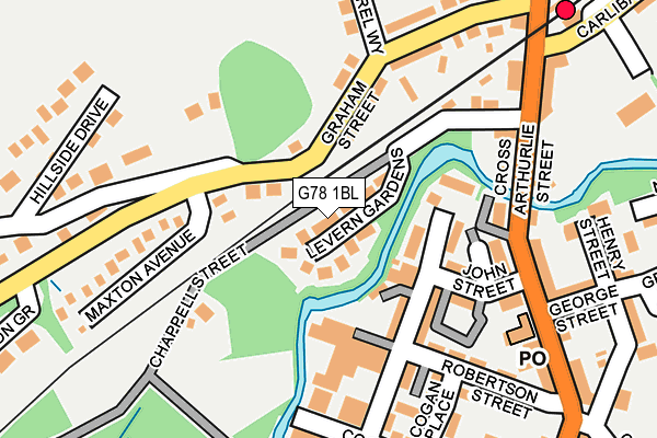 G78 1BL map - OS OpenMap – Local (Ordnance Survey) G78 1BL map - OS OpenMap – Local (Ordnance Survey)
