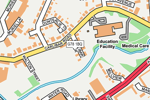 G78 1BQ map - OS OpenMap – Local (Ordnance Survey) G78 1BQ map - OS OpenMap – Local (Ordnance Survey)
