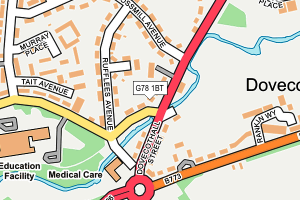 G78 1BT map - OS OpenMap – Local (Ordnance Survey)