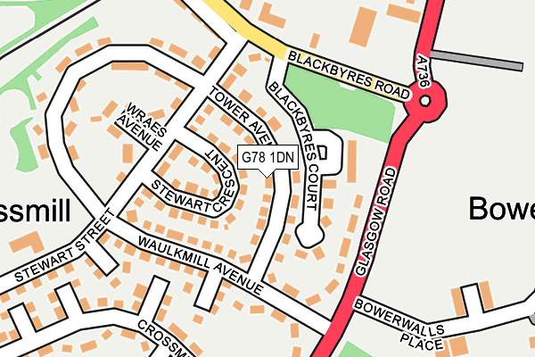 G78 1DN map - OS OpenMap – Local (Ordnance Survey) G78 1DN map - OS OpenMap – Local (Ordnance Survey)