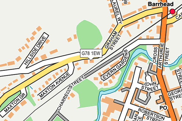 G78 1EW map - OS OpenMap – Local (Ordnance Survey) G78 1EW map - OS OpenMap – Local (Ordnance Survey)