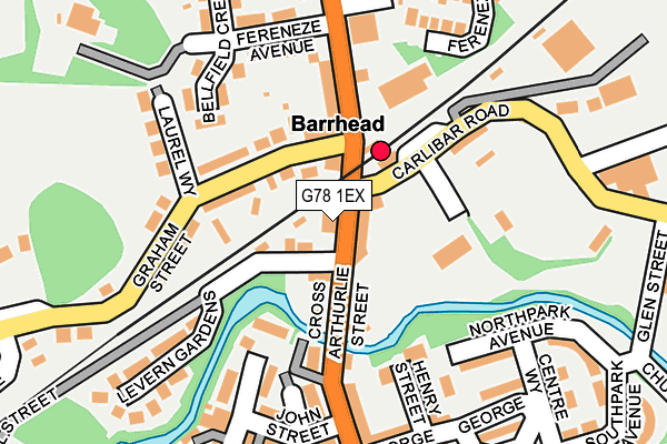 G78 1EX map - OS OpenMap – Local (Ordnance Survey) G78 1EX map - OS OpenMap – Local (Ordnance Survey)