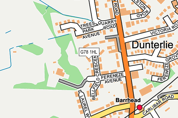 G78 1HL map - OS OpenMap – Local (Ordnance Survey)