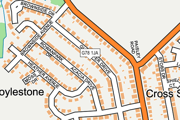 G78 1JA map - OS OpenMap – Local (Ordnance Survey) G78 1JA map - OS OpenMap – Local (Ordnance Survey)
