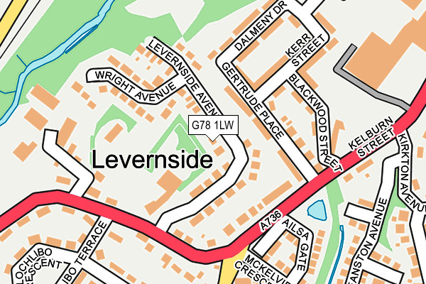 G78 1LW map - OS OpenMap – Local (Ordnance Survey)