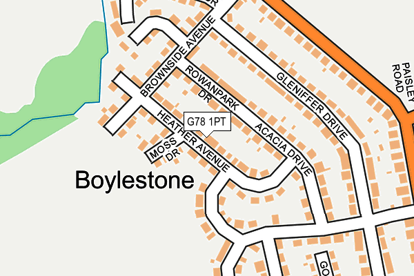 G78 1PT map - OS OpenMap – Local (Ordnance Survey) G78 1PT map - OS OpenMap – Local (Ordnance Survey)