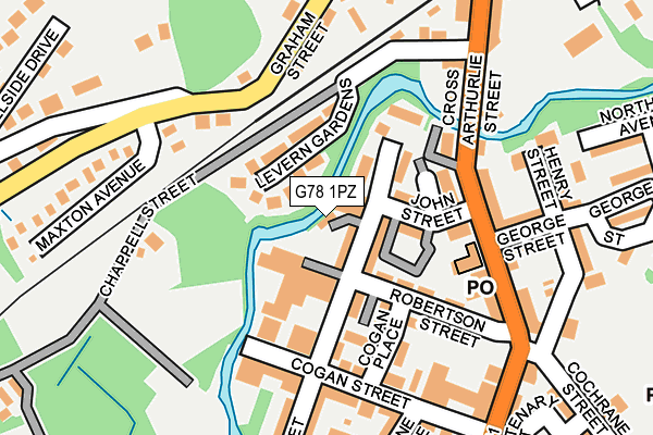 G78 1PZ map - OS OpenMap – Local (Ordnance Survey) G78 1PZ map - OS OpenMap – Local (Ordnance Survey)