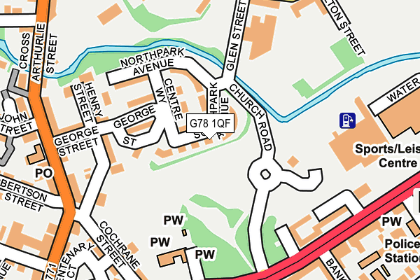 G78 1QF map - OS OpenMap – Local (Ordnance Survey) G78 1QF map - OS OpenMap – Local (Ordnance Survey)