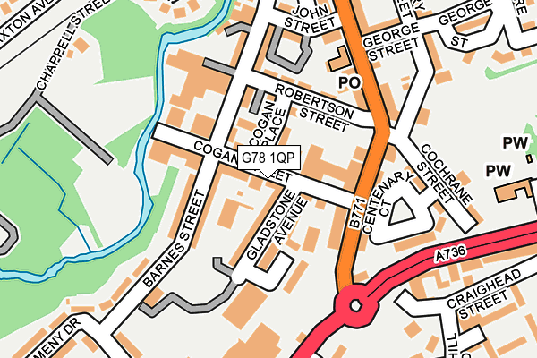 G78 1QP map - OS OpenMap – Local (Ordnance Survey) G78 1QP map - OS OpenMap – Local (Ordnance Survey)