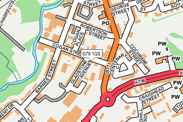 G78 1QS map - OS OpenMap – Local (Ordnance Survey) G78 1QS map - OS OpenMap – Local (Ordnance Survey)