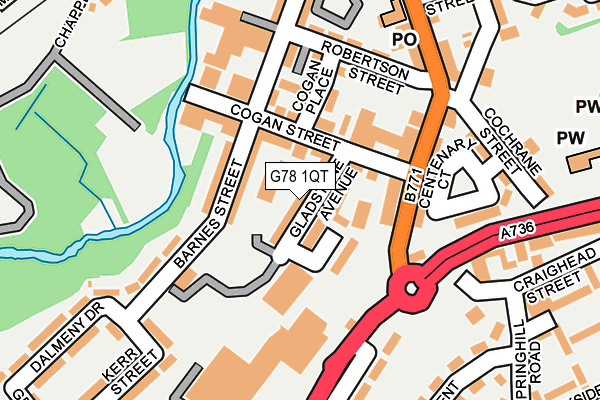 G78 1QT map - OS OpenMap – Local (Ordnance Survey) G78 1QT map - OS OpenMap – Local (Ordnance Survey)