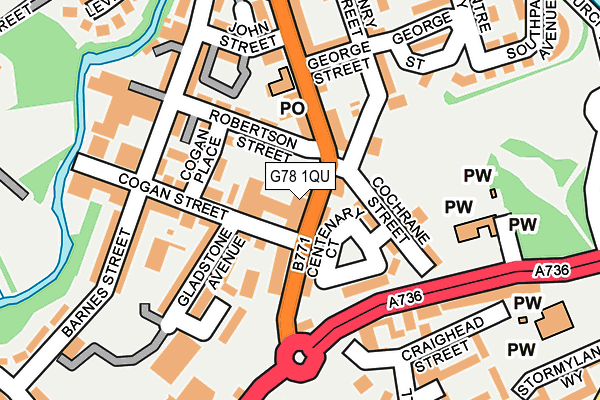 G78 1QU map - OS OpenMap – Local (Ordnance Survey) G78 1QU map - OS OpenMap – Local (Ordnance Survey)