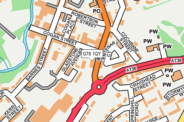 G78 1QY map - OS OpenMap – Local (Ordnance Survey) G78 1QY map - OS OpenMap – Local (Ordnance Survey)