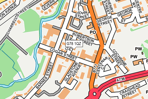 G78 1QZ map - OS OpenMap – Local (Ordnance Survey) G78 1QZ map - OS OpenMap – Local (Ordnance Survey)
