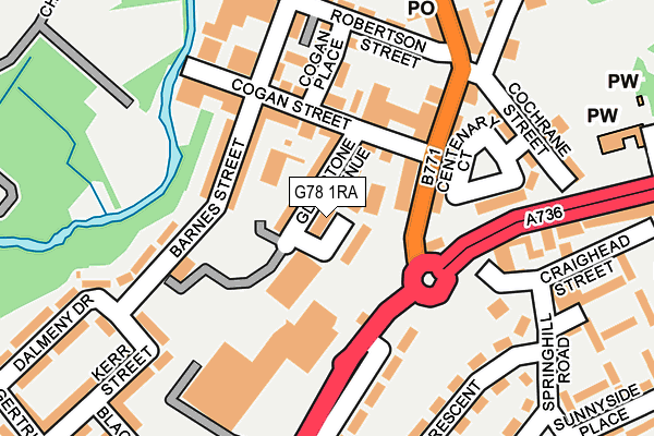 G78 1RA map - OS OpenMap – Local (Ordnance Survey) G78 1RA map - OS OpenMap – Local (Ordnance Survey)