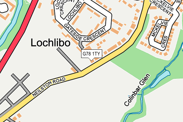 G78 1TY map - OS OpenMap – Local (Ordnance Survey) G78 1TY map - OS OpenMap – Local (Ordnance Survey)