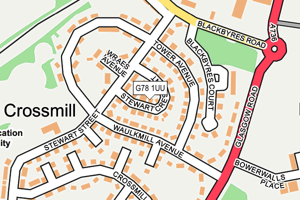 G78 1UU map - OS OpenMap – Local (Ordnance Survey) G78 1UU map - OS OpenMap – Local (Ordnance Survey)