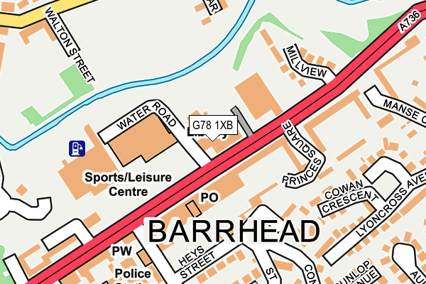 G78 1XB map - OS OpenMap – Local (Ordnance Survey) G78 1XB map - OS OpenMap – Local (Ordnance Survey)